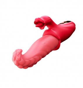 MizzZee - Sophia Tongue Licking Vibrating Wand (Chargeable - Red)